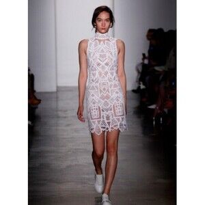 NWT. $1195 Jonathan Simkhai Lace Dress Size 0 white